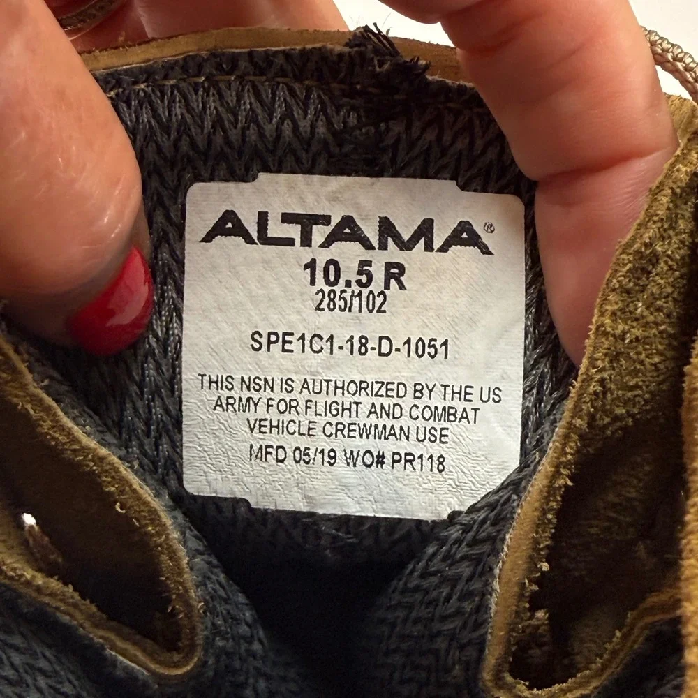 Altama Army Combat Boots Temperate Weather‎ Brown Size 10.5 New With Tags